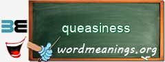 WordMeaning blackboard for queasiness